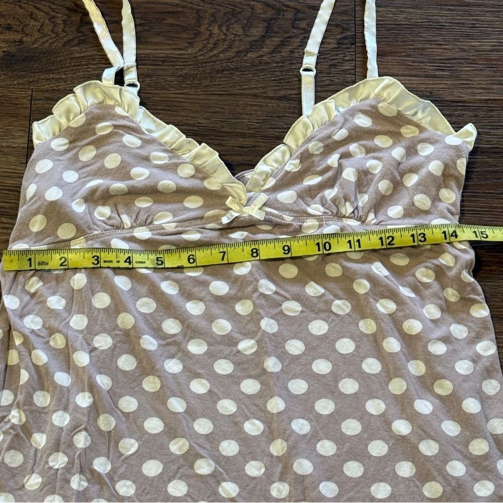 Maidenform Polka Dot Tank Nightgown in Mauve / Lavender and White Medium - Picture 7 of 11